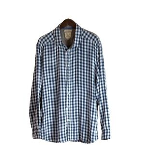 Gilded Age Men's Checkered Long Sleeve Shirt Plaid Flannel Button Front Size XXL